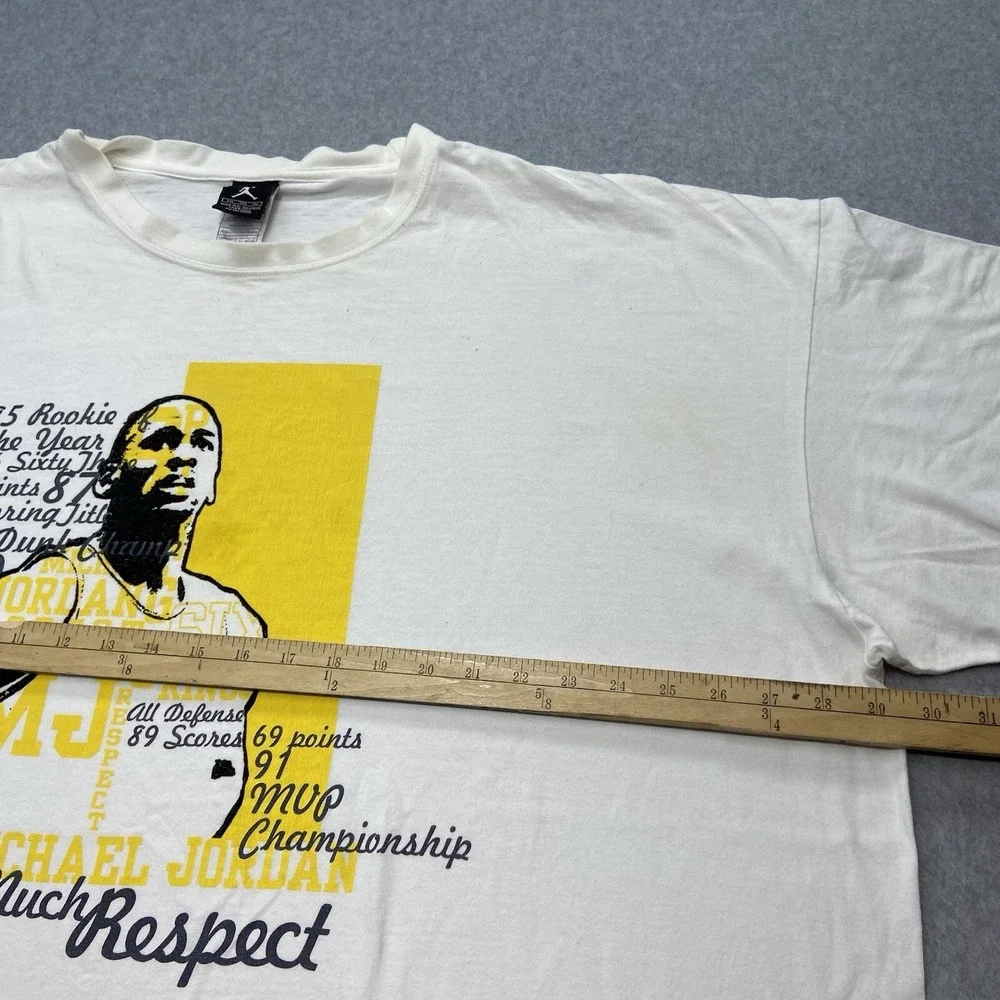 Jordan Michael Jordan Much Respect TShirt 3XL Mens White Graphic Wildfire Back‎